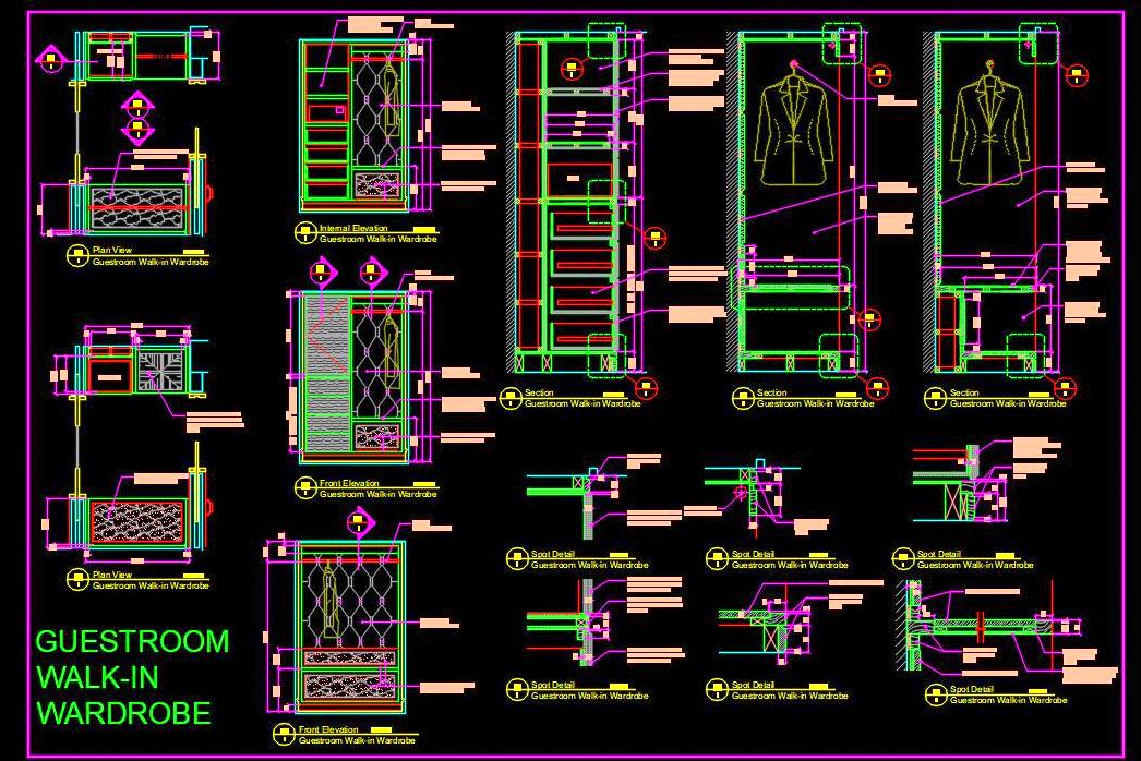 High-End Walk-In Closet CAD Design for Architects and Designers